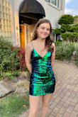 I wore this dress for hoco and I absolutely loved it! It was mermaid colored and I got tons of compliments on it. my new hobby is looking for excuses to wear this dress out. love love love! - Caroline M.