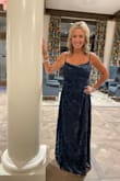 Perfect dress for a formal wedding, maybe even runs a tad large. - Becky C.
