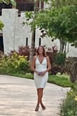 The dress fits perfect and is so comfortable you could wear for hours. Material provides coverage and is not see through. The shoulder straps fit and do not fall over shoulders!! This dress is perfect if you hate constantly readjusting your clothes. It fits true to size and long enough even when sitting. - Melissa E.