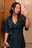 This dress immediately caught my eye on the website, so it's no surprise that I loved it when it came in person. Comfortable fabric, stunning color, and beautiful detailing. Perfect for a fall wedding, as the sleeves cover your arms up until your elbows and the length goes down to your ankles. - Brittany L.