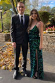 This dress is gorgeous, I got so many compliments! Just for reference, my hips are a 32 but this site didn't give me that option. The camera doesn't quite capture how pretty the color is in person, it's sort of a green mixed with blue. The colors are so pretty! It fit me like a glove, just obviously needed to be hemmed on the bottom because I'm short lol. My seamstress also added an extra clasp above where the zippers clasp was to give me a more fitted look, but overall the dress fit me really well and didn't need much alterations. I wore it for a masquerade ball and loved it. It was super comfy to move and dance in; the sequins don't itch at all. Get this dress! - Rachele G.