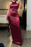 The material of the dress makes a reflection that makes you look bigger - Anna Z.