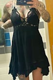 I've waited for more than a year to buy this dress and I'm so glad I finally did! Loose dresses are usually not flattering on me- very athletic build, narrow hips and wide shoulders, but this dress hangs perfectly. The fitted top and asymmetrical hem helps this to not look boxy. The top part is a little tight (36C/34Dish augmented) and a medium would probably fit well and be a little more conservative. The only issue is that the straps are VERY flimsy and fragile- they are adjustable, which is nice, but I get the impression that they will break sooner rather than later. They are super thin so they kind of dig in to your shoulders. - Gwynneth F.