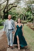 I wore this dress for my engagement photos. Felt so pretty and delicate. The green is so pretty! - Kalee W.
