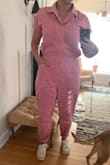 Great quality jumpsuit! Fits as expected. It does have buttons on the side so you can cinch the waist if you want a less boxy fit. - Shelby H.