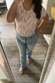 Love the pattern and the fabric is so soft! I normally wear a Large in Lulus bodysuits but I actually wish I had gotten an XL because the torso length was a little bit short for me. Very pretty bodysuit regardless! - Vanessa U.