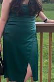 I was worried about wearing a dress because I don't normally wear dresses, but this dress really boosted my confidence. It was really flattering and I felt great. I'm a little chubby and the recommended size for me was an M, so that's what I ordered. The fit was fine but I  would have preferred it if it was a little looser so if I could order it again I would order a large. The fabric was also better than I thought it would be. The only problems I had with the dress were that it came a little wrinkled, but that's to be expected when shopping online. A steamer fixed the problem and made the dress look much better (I really recommend doing this if you get the dress). The skirt of the dress also had flappy things and it made it hard so sit without showing anything. This might be because I'm not used to wearing dresses and I wasn't sitting right, but it's something to keep in mind if you ordered a midi dress because you wanted to be modest. Sitting basically makes the front of your dress go down the sides. - Emily R.