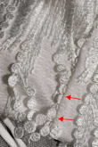 This dress has so much potential but the one I get is abit disappointing. I found threads coming off and some of the fringes are either not sewn well or got sewn into the fold (see photo). I had to return this :( - Chloe C.