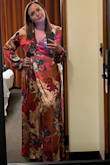 I wasn't really prepared for my boobs to be so "out" but whatcha gonna do? All I can say is: have a plan to keep your boobs in! lol
I had to add a snap to the chest area - it helps but wasn't a perfect solution.
Otherwise, very pretty dress - Laura C.