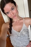 Fun and eye-catching top. Would be great for New Year's Eve or just a night out. It's a little longer than some of my other crop tops but seems like a good length for high-waisted pants. - Hillary M.