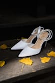 I am 5'9 and I have a size 9-10 in shoes. I ordered the size 10 ad they were perfect. They have a high heel and will make you an extra 3 and a half inches which I was not a fan of because I am already tall. They went beautifully with my wedding dress. I had such a hard time finding wedding heels. These were actually the 3rd pair I bought and I am glad I did! - Brandy J.
