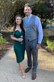This dress is beautiful! Such a rich color and flattering style. I got a lot of compliments! I would say that the sleeves are a little tight and take getting used to (can't move as easily) and that it fits like a glove, so i def recommend Spanx! - Rebekah D.