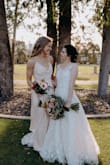 The dress was amazing. We did need to add a second cowl to the neckline as it was very revealing, to revealing for a bridesmaid. It needed to be hemmed and I wore heels. The other bridesmaids wore different light peach dresses from the website. - Joce D.