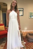 I liked the dress overall, a little plain but the biggest complaint I had with it was the neck-straps kind of dug into my throat and collarbones. I like the flowiness of the dress, if it wasn't as uncomfortable it would have been a top runner for my beach wedding. - Molly L.
