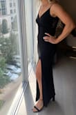 I bought this for a black tie affair wedding. It was gorgeous and fit perfectly! Did need to steam it to get all the wrinkles out but I loved the fit. The only change would be to have adjustable straps! Wore a sticky bra so the back wouldn't show. Loved this piece! - Kenzie F.