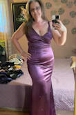 I was pleasantly surprised and was worried about buying a gown online. But with all the photos of real women wearing it, I thought I'd give it a go. Received compliments all night. Looking forward to wearing it again. Do wish I'd gotten an M though since I'm losing weight. It's a bit long but I just lifted it when I walked. Also, was able to wear a bra. (Something with small straps works great.). Big deal for me since I had a lumpectomy and must wear one. Works well with several jackets or cover-ups. Get it. You won't regret it! - Brenda L.