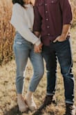 Soft comfortable material and a perfect fit. Love this sweater and wore it in our anniversary photos last weekend. - Kara L.