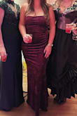 This dress is stunning and I received a lot of compliments when I wore it. The material and style is very flattering. The dress is a little more purple than burgundy in person but I didnt mind. - Jessica T.