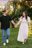 This dress was just what I was looking for for my engagement pictures! I ordered a size large and x-large as other reviews said it was tight in the ribcage area, and ended up going with the XL. I 100% recommend getting a size up. It is a little shear but wearing with nude under it works just fine. The one thing I wasn't a complete fan of were the sleeves and how wide/puffy they were even when I tried to iron them down a bit. - Sarah M.