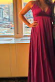 Beautiful flowy dress. A tiny bit tight in my chest but still comfortable. Lots of material in the lower part of dress, super flattering. Color is exactly as shown. - Diana O.
