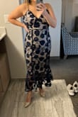 This dress made me feel so sexy! Take photos from straight on to get the best shot. Super comfy, I was cool all night and had no trouble keeping everything in place. It was stretchy enough to pull up for bathroom trips. - Juli G.