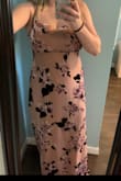 I wore this to a wedding at a vineyard over the weekend and it was absolutely perfect! I am large chested and usually am uncomfortable going braless but I was able to wear this without a bra as the dress fit snuggly around my mid section for support - Dana B.