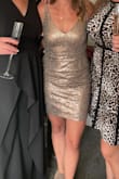 I wore this for my birthday dinner cruise in the bay and it fit perfectly! I was able to dance comfortably and everything! I loved that the material was thick, but not too tight. I was worried my arms would be bothered resting on the sequins and that didn't disturb me one bit. I'm already looking forward to the next time I can wear it! - Shannon P.