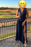 I loveddd this dress. I wore it to a black tie wedding. I felt so pretty and elegant and I didn't want to take this off at the end of the night! The dress runs big, but I ordered my usual L. The length was about an inch too long even with my height and my 3.5 inch heels on. And the bust was way too low cut, so I sewed it up 3-4 inches and used boob tape to keep the cleavage classy. I would absolutely wear this dress again to another black tie wedding because this outfit is definitely worth repeating. - Kim J.