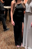 I recently wore this to a formal fall wedding and liked it. Since the fabric is stretchy, it was a little loose at the top/ straps but women with fuller chests likely wouldn't have the same problem. The slit also comes very high which I had to keep an eye on while I was sitting. If I had more time, I probably would have returned it for something else, but it worked and I thought it looked nice! - Hayley P.