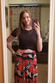 Fits like a glove, nice and stretchy and soft. Love it, I got it in two colors! It isn't cotton, so if you tend to sweat, you may pit out in colors other than black. - Julia H.