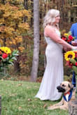 I was waiting for this dress to come back in stock and I'm glad it did 2 weeks before my wedding.  It has a vintage vibe but was perfect for a backyard wedding. I'm 5'6", I wore heels and didn't need to have it hemmed. - Alyson P.