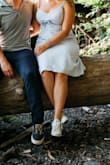 I was a little smaller when I wore this, so I would probably size up at my current weight. Overall very cute and simple dress. The only problem is that it wrinkles easily after washed. - Ashley K.