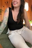I am deeply in love with this body suit! It fits great and has good stretch while still keeping the tatas secure (without needing a bra, hallelujah). The back is hella sexy, the fabric is soft and comfortable, the plunge is hawt without worrying about nip slips (for me anyway, I'm a B/C-ish gal), and basically I want it in all the colors. It's comfy, it's sexy, it's easy, it goes with everything, BUY IT LADIES. - Renee H.