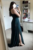 Dress fits true to size, I love the color and it's super flattering. Only downside is dress runs a little long and will need to get hemmed. I've ordered other dresses from Lulus in the past, surprisingly this dress/ the material it's made out of is very heavy, but overall I love the dress so much! - Marina B.
