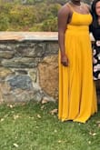 I wore this dress for a friend's wedding and kept getting compliments. Depending on your chest, definitely adjust the stars or else you'll end up with loose fabric on the sides. 
The slit wasn't as naturally visible, which worked out great for me cuz it was a bit cold, but I would have wanted it to be easier to see. - Mwika K.