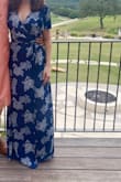 I'm so glad I chose this dress for a daytime wedding ceremony. It's so flattering and flowy! I wore run shorts underneath for privacy with the open front of the wrap style. It was just so cute and the length was perfect to maybe 1/2" to 1" too long with my 3.5-4" heels. I probably wouldn't hem it though. - Liliana B.