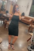 I ordered this dress to wear to a wedding. It has a classic yet sleek and sexy style about it. I was impressed with the quality and how quickly it arrived. It was a little too big for me across the chest and didn't stay off the shoulder as well as I would have liked BUT I have very small shoulders and have this problem often. - Jennifer J.