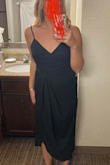 I have thicker ribs and no boobs so I was worried about the fit but it was great! Very classy and can fit for so many events. Recommend wearing a sticky bra but it's tight enough you probably don't need a bra! - Chelsea K.