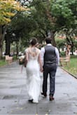 Loved this dress! It followed my curves without being too low-cut or tight. The only alteration needed was hemming. I added a bustle to keep the train up when outside for pictures. - Katherine S.