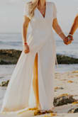 This dress is everything I wanted! The fit is perfect and looks so elegant, yet beach at the same time. Perfect for my family photos. - Shannon D.