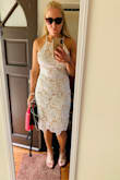 Wore this to my son's graduation and couldn't love it anymore! It puckers a little weird in the back but it was so beautiful I could look past the singular flaw. - Jessica F.