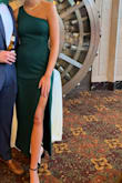 Wore this dress to a black-tie wedding and it was perfect!!! I'm 5'11" plus I wore 2-inch heels and they still looked great! I chose to wear a bra with just 1 strap attached and I was comfy all night! You could probably get away with no bra, too. And it's stretchy which means it's perfect for dancing! - Rachel M.