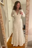 This dress didn't do me any favors, I think because the fabric was so thick and the cut loose. It was big on me, but bc it was so hot, I decided not to order a size down and see if that would help. - Marlane B.