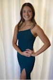 This dress is just what I was looking for, for a Ball. It's very in- style and the perfect shade of green. I'm pretty tall as is and I also wore heels. The size Medium went all the way down to my ankles, which is exactly what I wanted! It fit perfectly and I got a lot of compliments on it. I love this dress. - Emily J.