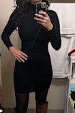 This dress is everything for fall! Looks fantastic with sheer black tights. I paired it with knee high dark brown boots and a camel blazer for a brunch. So cute. Hugs me in all the right places. - Alexis R.