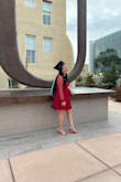 I wore this for my graduation pictures and it was perfect! Fits true to size and the color is beautiful - Faith E.