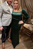 This dress is perfect and looks just like the picture. The fabric is thick and has stretch - Leyra A.
