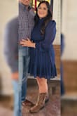 This dress was everything I wanted it to be. The color was exactly as pictured, the fit was true to size. It was very comfortable for a Texas Fall indoor/outdoor wedding. I got lots of compliments. I did roll up the sleeve cuffs, but that was just my preference. - April G.