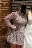 This dress was a fantastic fit. I have broad shoulders and usually have some issues zipping up a dress completely and have to size up. The material stretches in the chest region which made it very flattering. It also was not too short and covered half of my upper leg. Was very happy with this purchase and will wear this dress again! - Stephanie M.