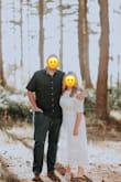 I originally ordered size L and returned for XL for more room in the bust. I was worried about the arms being tight, but there was plenty of room in both the L and XL. I loved how this dress turned out in my engagement photos, it captured light beautifully. Will definitely be wearing it again. - Stephanie G.